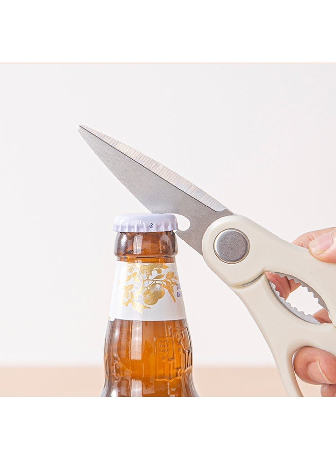 Professional Multi-Purpose Kitchen Scissors 4-in-1 with Magnetic Protective Cover – Ultra Sharp 30CR13 Martensitic Stainless Steel Blades – Built-in Bottle Opener, Nut Cracker & Fish Scaler – Heavy Duty Food Cutting Scissors for Meat, Poultry, Herbs & Vegetables – Ergonomic Lightweight Food-Grade Design for Modern Kitchens - Image 5
